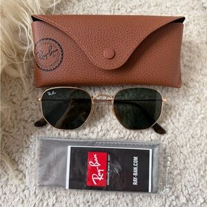 Ray Ban Hexagonal Sunglasses with Case